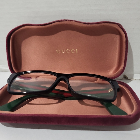 Gucci GG0344OA Plastic Eyeglass Frame 001 Black Multicolor 56-14 Italy W/Case - Picture 5 of 10